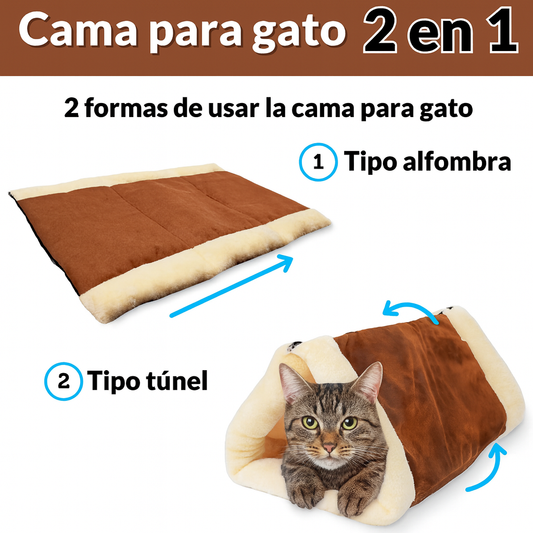 NidoCat 2 en 1 – Cama Túnel para Gatos