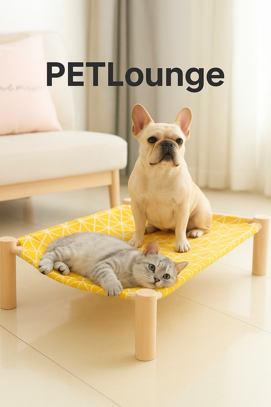 PETLounge – Cama Elevada de Lienzo y Madera