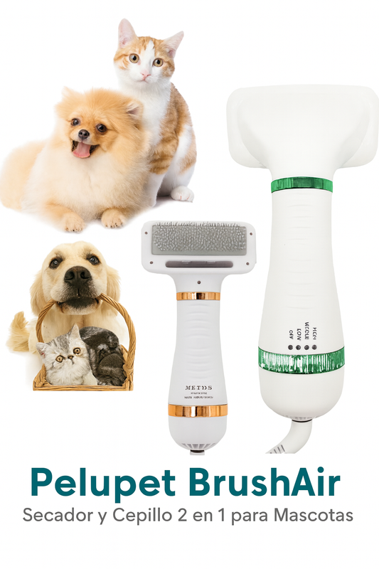 Pelupet BrushAir – Secador y Cepillo 2 en 1 para Mascotas